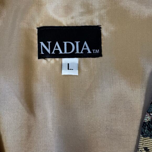 Vtg Vest Nadia Tie Back Tapestry Kids Teacher Academia Size Large USA Retro - Picture 8 of 11